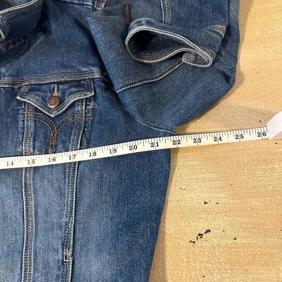 Tria Fitted Denim Jacket Vintage Styling Sz L - Picture 6 of 8